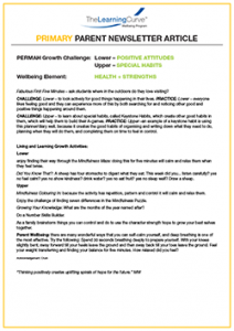 Parent Newsletter Article Week 13 - Lower: Positive Attitudes / Upper: Special Habits