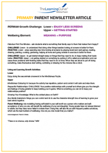 Parent Newsletter Article Week 18 - Lower: Enjoy Less Screens / Upper: Getting Started