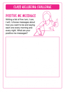 Class Wellbeing Challenge Positive Me Messages