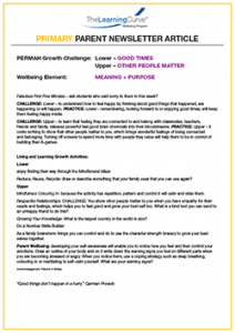 Parent Newsletter Article Week 25 - Lower: Good Times / Upper: Other People Matter