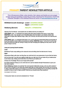 Parent Newsletter Article Week 27 - Lower: Sharing Ideas / Upper: Growing Sleep