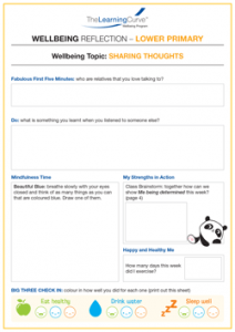 Wellbeing Reflection Lower Primary