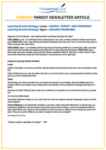 Parent Newsletter Article Week 28 - Lower: Saying 