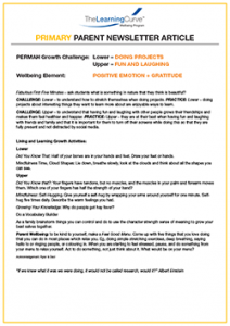 Parent Newsletter Article Week 29 - Lower: Doing Projects / Upper: Fun And Laughing