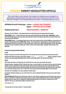 Parent Newsletter Article Week 3 - Lower: Caring And Friendly / Upper: Copying Each Other