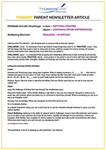 Parent Newsletter Article Week 32 - Lower: Getting Started / Upper: Learning From Differences