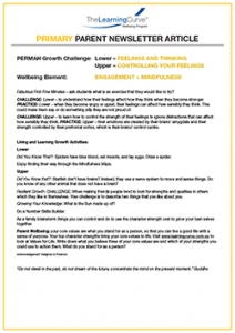 Parent Newsletter Article Week 37 - Lower: Feelings And Thinking / Upper: Controlling Your Feelings