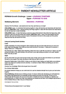 Parent Newsletter Article Week 4 - Lower: Learning Together / Upper: Purpose To Give