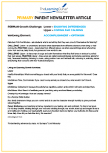Parent Newsletter Article Week 40 - Lower: Enjoying Differences / Upper: Coping And Calming