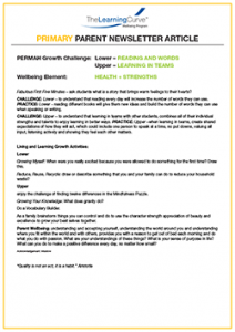 Parent Newsletter Article Week 41 - Lower: Reading And Words / Upper: Learning In Teams