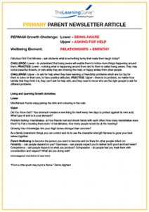 Parent Newsletter Article Week 45 - Lower: Being Aware / Upper: Asking For Help