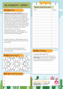 Student Planner Sample Page