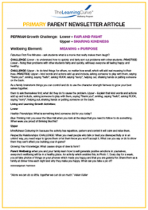 Parent Newsletter Article Week 46 - Lower: Fair And Right / Upper: Sharing Kindness