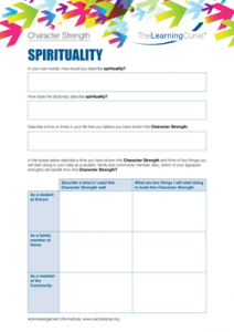 Character Strength Spirituality