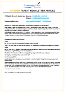 Parent Newsletter Article Week 47 - Lower: Problem Solving / Upper: T.E.E.L. Paragraphs