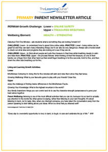 Parent Newsletter Article Week 48 - Lower: Online Safety / Upper: Treasures Breathing