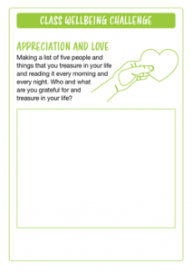 Class Wellbeing Challenge Appreciation and Love