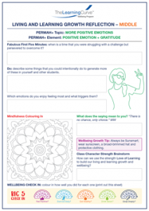 Living and Learning Growth Reflection Middle