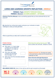 Living and Learning Growth Reflection Middle