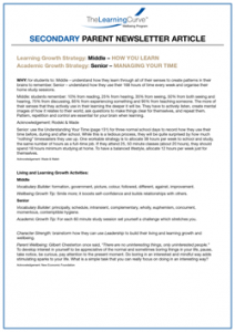 Parent Newsletter Article