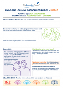 Living and Learning Growth Reflection Middle