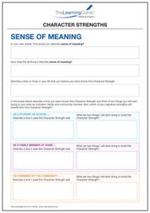 Character Strength Sense of Meaning