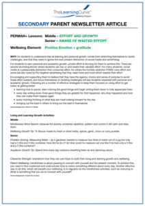 Parent Newsletter Article
