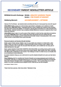 Parent Newsletter Article Week 26 - Middle: Healthy Learning Teams / Senior: The Power Of Mindset