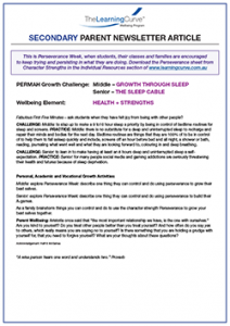 Parent Newsletter Article Week 27 - Middle: Growth Through Sleep / Senior: The Sleep Cable