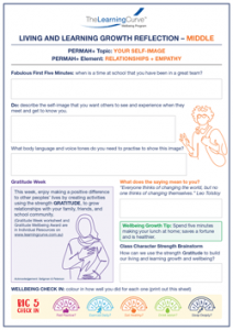 Living and Learning Growth Reflection Middle