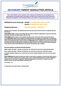 Parent Newsletter Article Week 3 - Middle: Connected And Valued / Senior: Assertive Language