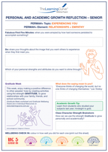 Personal and Academic Growth Reflection Senior