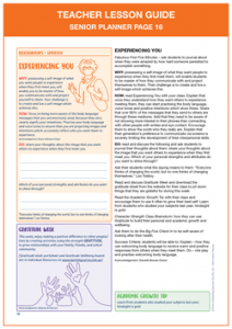Teacher Lesson Guide Senior