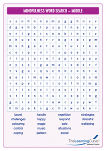 Mindfulness Word Search Middle