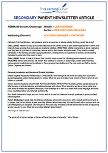 Parent Newsletter Article Week 33 - Middle: Learnership / Senior: Researching Process