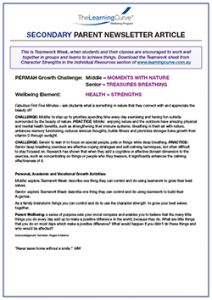 Parent Newsletter Article Week 34 - Middle: Moments With Nature / Senior: Treasures Breathing
