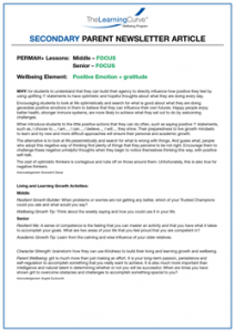 Parent Newsletter Article