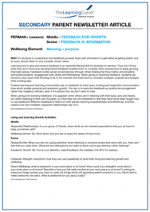 Parent Newsletter Article