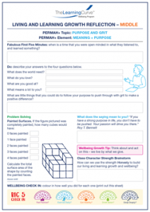 Living and Learning Growth Reflection Middle