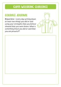 Class Wellbeing Challenge Courage Journal Middle