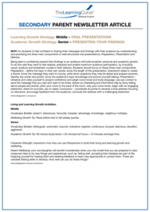 Parent Newsletter Article