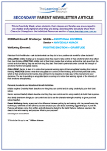 Parent Newsletter Article Week 43 - Middle: Emotional Control / Senior: Amygdala Hijack
