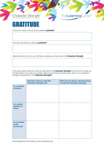 Character Strength Gratitude