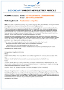 Parent Newsletter Article