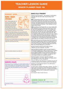 Teacher Lesson Guide Senior