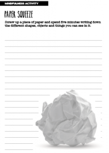 Mindfulness Activity Paper Squeeze