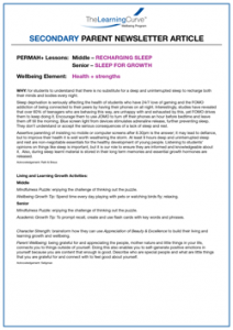 Parent Newsletter Article