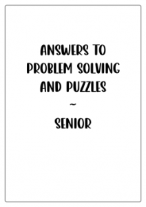 Puzzle Answers Senior