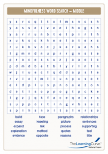 Mindfulness Word Search Middle