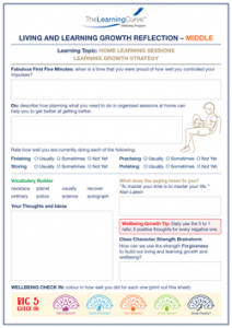 Living and Learning Growth Reflection Middle